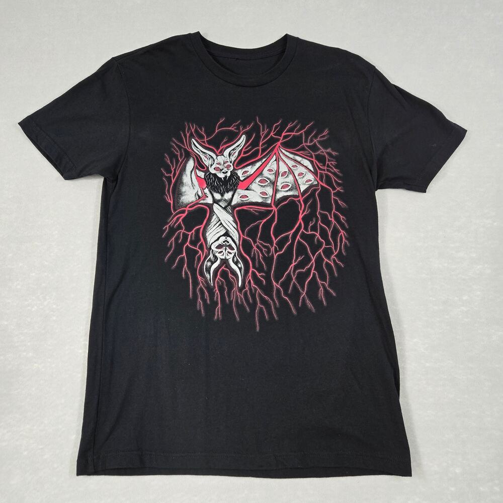 Other World Immersive Art Museum Mens Short Sleeve Black T-Shirt Bat Design